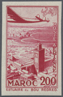 * Marokko: 1952/1955, Mint Collection Of 116 IMPERFORATE Stamps Incl. Airmails. - Maroc (1956-...)