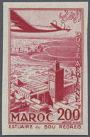 * Marokko: 1952/1955, Mint Collection Of 116 IMPERFORATE Stamps Incl. Airmails. - Marocco (1956-...)