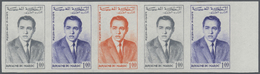 **/* Marokko: 1957/1964, Mint Accumulation Of 18 Imperforate Stamps And Main Value 125 Imperf. Colour Pro - Marocco (1956-...)