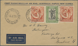 Br Neuguinea: 1934/1953, New Guinea/Papua/Australia/NZ, Lot Of Twelve Covers/used Stationeries Incl. Re - Papua-Neuguinea