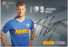 Original Football Autograph Card JOHANNES WURTZ German Bundesliga 2016 / 17 VFL BOCHUM - Autografi