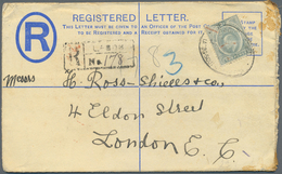 Br/GA Nigeria: 189371912, Lot Of Nine Comercial Items: Stationery Registered-covers, 1897 Niger-coast, Red - Nigeria (...-1960)