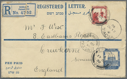 GA Palästina: 1928-46 POSTAL STATIONERIES: Accumulation Of 48 PS Registered Envelopes, With Few Unused - Palestina