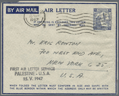 GA Palästina: 1944/1947 (ca.), AEROGRAMMES: Accumulation With About 85 Unused And Used/CTO Airletters W - Palestine