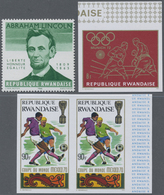 ** Ruanda: 1965/2000 (ca.), Accumulation In Box With Stamps And Miniature Sheets Incl. Many IMPERFORATE - Other & Unclassified