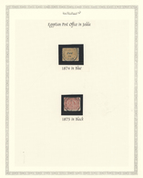 */O Saudi-Arabien: 1874-75, Collection Starting With Egypt Pyramide Issue Two Stamps Tied By Blue And Bl - Saoedi-Arabië