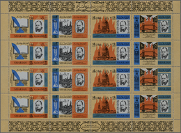 ** Schardscha / Sharjah: 1966, Sir Winston CHURCHILL Surcharged With New Values Complete Sets In Se-ten - Sharjah