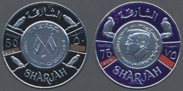 ** Schardscha / Sharjah: 1966, Arabian Golf Area Montary Conference Four Different Circular SILVER Foil - Schardscha