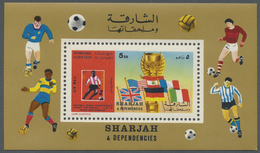 ** Schardscha / Sharjah: 1970, Football World Championships Large Lot With 395 Miniature Sheets With Di - Schardscha