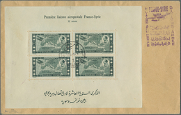 O/** Syrien: 1938, 10th Anniversary Of 1st Flight Marseille-Beyrouth, Souvenir Sheet Perforated, Group Of - Syrië