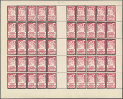** Syrien: 1943, Mourning Issue, 1pi. To 50pi., Complete Set Of Nine Values, (folded)sheets Of 50 Stamp - Syrië