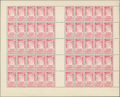 ** Syrien: 1943, Syrian Unity, 1pi. To 50pi., Complete Set Of Nine Values, (folded) Sheets Of 50 Stamps - Syrie