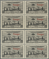 ** Tanger - Französische Post: 1928, Flood Relief, U/m Assortment Of 18 Complete Sets. Maury PA22/31, 1 - Andere & Zonder Classificatie