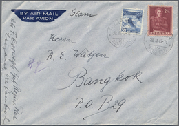 Br Thailand: 1946-47: Group Of Nine Airmail Covers From Switzerland To Thailand, Different Frankings, A - Thailand