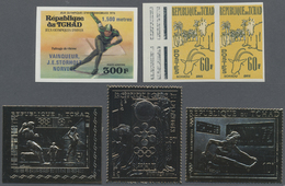 ** Tschad: 1961/2000 (ca.), Accumulation In Box With Stamps And Miniature Sheets Incl. Many IMPERFORATE - Sonstige & Ohne Zuordnung