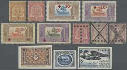 **/*/O Tunesien: 1888/1975 (ca.), Accumulation On Album Pages Etc. In Large Box With Several Better Issues - Tunisia (1956-...)