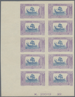 **/*/(*) Tunesien: 1906/1955, Accumulation Of Apprx. 530 IMPERFORATE Stamps, Also Units, Coins Dates Etc. - Tunisie (1956-...)