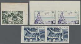 **/* Tunesien: 1953/1961, Almost Exclusively U/m Accumulation Of Apprx. 330 IMPERFORATE Stamps, Mainly Fr - Tunesien (1956-...)