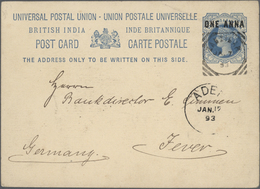 GA Zanzibar - Ganzsachen: 1893-96: Collection Of 12 Postal Stationeries Including 1893 Used Indian P/s - Zanzibar (...-1963)