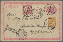 Br/GA/ Asien: 1898/1907, Lot Cards/covers Of China (1902 Uprate From Nanking), HK (1898 Uprate), Japan (two - Asia (Other)