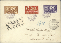 Br/GA Flugpost Europa: 1926/1955, Partie Mit 19 Schweizer Flugpostbriefen, Karten Und Ganzsachen, Augensch - Autres - Europe