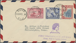 Br Flugpost Übersee: 1929/1941, British Colonies, Group Of 13 Airmail Covers/cards, E.g. Two Covers "LA - Other & Unclassified