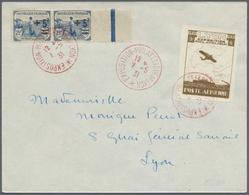 Br/ Flugpost Alle Welt: 1915/1945 (ca.), Group Of 14 Covers/cards, E.g. Early Ppc, 1931 Lyon Airmail Vig - Andere & Zonder Classificatie