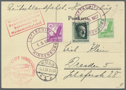 Br Zeppelinpost Deutschland: 1928/1939, Lot Von 24 Zeppelin-Briefen Und -Karten, Meist 1936/1939; Zusät - Airmail & Zeppelin