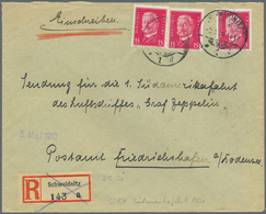 Br Zeppelinpost Deutschland: 1929/33, 125 Briefe Adressiert Nach Friedrichshafen An Das Dortige Postamt - Posta Aerea & Zeppelin