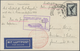 Br/GA Zeppelinpost Deutschland: 1930/1936, Schöne Partie Mit 7 Versch. Zeppelin-Belegen, Dabei U.a. Island - Airmail & Zeppelin