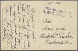 GA/Br/ Deutsche Schiffspost - Marine: 1890/1918, Partie Von Ca. 90 Belegen Aus Den Verschiedensten Regionen - Andere & Zonder Classificatie