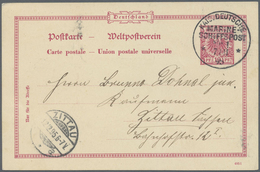 Br/GA Deutsche Schiffspost - Marine: 1895/1909, Kleine Sammlung Mit über 20 Karten, Briefen Und Ganzsachen - Sonstige & Ohne Zuordnung