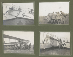 Thematik: Flugzeuge, Luftfahrt / Airoplanes, Aviation:  1910/1918 (ca): Fotoalbum Bayerische Ballon/ - Flugzeuge