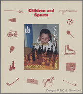 ** Thematik: Kinder / Children: 2001, MONGOLIA: Children And Sport Lot With 90 Special Imperforate Mini - Sonstige & Ohne Zuordnung