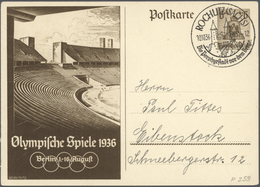 GA Thematik: Olympische Spiele / Olympic Games: 1936, Olympia Ganzsachenkarton 6 Pfg. Bzw. 15 Pfg. Aus - Autres & Non Classés