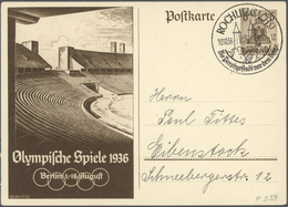 GA Thematik: Olympische Spiele / Olympic Games: 1936, Olympia Ganzsachenkarton 6 Pfg. Bzw. 15 Pfg. Aus - Altri & Non Classificati