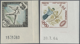 **/* Thematik: Olympische Spiele / Olympic Games: 1948/1968, Monaco, Collection Of 54 Imperforate Stamps/ - Autres & Non Classés