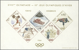 ** Thematik: Olympische Spiele / Olympic Games: 1964, Monaco. Trial Color Proofs In Complete Sheets Of - Altri & Non Classificati