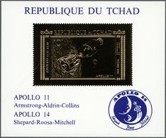 ** Thematik: Olympische Spiele / Olympic Games: 1971, Tchad, Apollo XI/XIV, Gold Issue, Souvenir Sheet, - Autres & Non Classés