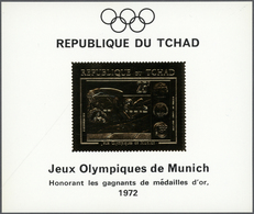 ** Thematik: Olympische Spiele / Olympic Games: 1971, Tchad, Gold Medal Winners Munich (Swimmers), Gold - Other & Unclassified
