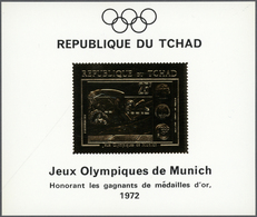 ** Thematik: Olympische Spiele / Olympic Games: 1971, Tchad, Gold Medal Winners Munich (Swimmers), Gold - Altri & Non Classificati