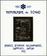 ** Thematik: Olympische Spiele / Olympic Games: 1971, Tchad, Olympic Games Sapporo, Gold Issue, Perf./i - Sonstige & Ohne Zuordnung