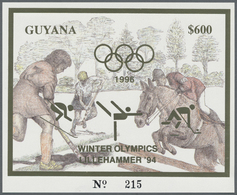 ** Thematik: Olympische Spiele / Olympic Games: 1993, Guyana. Set Of 100 GOLD Souvenir Sheets And 100 S - Autres & Non Classés