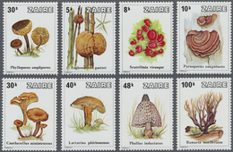 ** Thematik: Pilze / Mushrooms: 1979, ZAIRE: Mushrooms Complete Set Of Eight Values In A Lot Of 19 Sets - Mushrooms