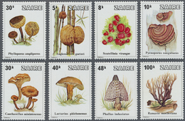 ** Thematik: Pilze / Mushrooms: 1979, ZAIRE: Mushrooms Complete Set Of Eight Values In A Lot Of 19 Sets - Pilze