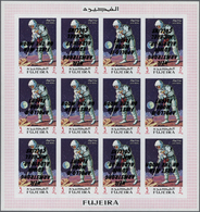 ** Thematik: Raumfahrt / Astronautics: 1969, Fujeira, "Apollo Flight" Issues With INVERTED Overprints, - Altri & Non Classificati