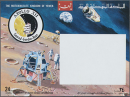 ** Thematik: Raumfahrt / Astronautics: 1969, Yemen, Gold Issue "Apollo 12", Imperf. Souvenir Sheet With - Autres & Non Classés