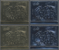 ** Thematik: Raumfahrt / Astronautics: 1971, FUJEIRA: Apollo 11 Lunar Exploration Gold And Silver Foil - Autres & Non Classés