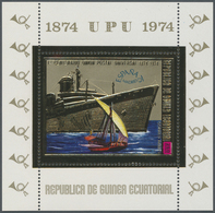 ** Thematik: Schiffe / Ships: 1974, Equatorial Guinea. Lot With 400x Gold Souvenir Sheet "1874 UPU 1974 - Ships