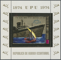 ** Thematik: Schiffe / Ships: 1974, Equatorial Guinea. Lot With 400x Gold Souvenir Sheet "1874 UPU 1974 - Boten